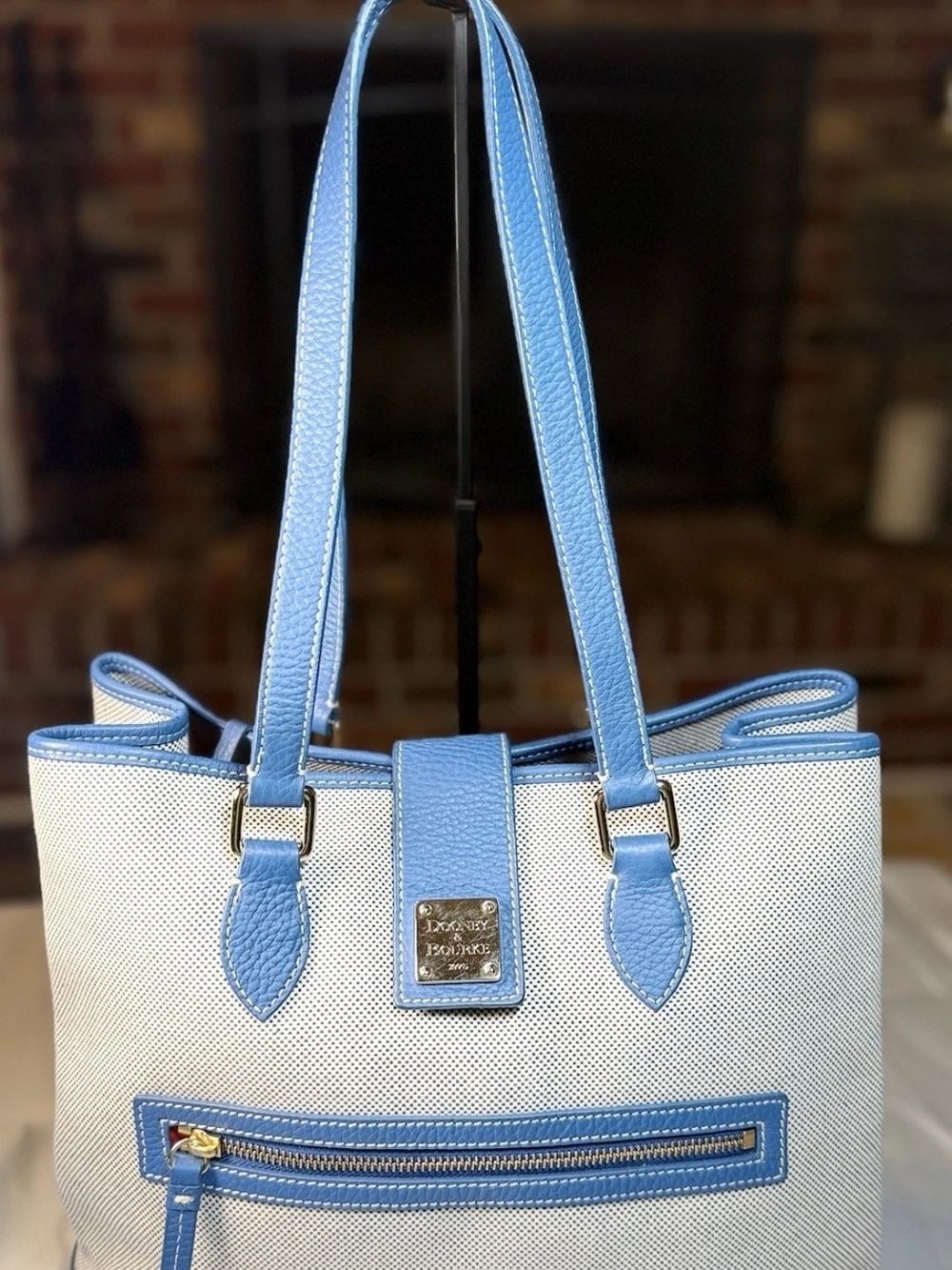 Dooney & Bourke Light Blue Trim Canvas Tote Bag - Women - Picture 2 of 11